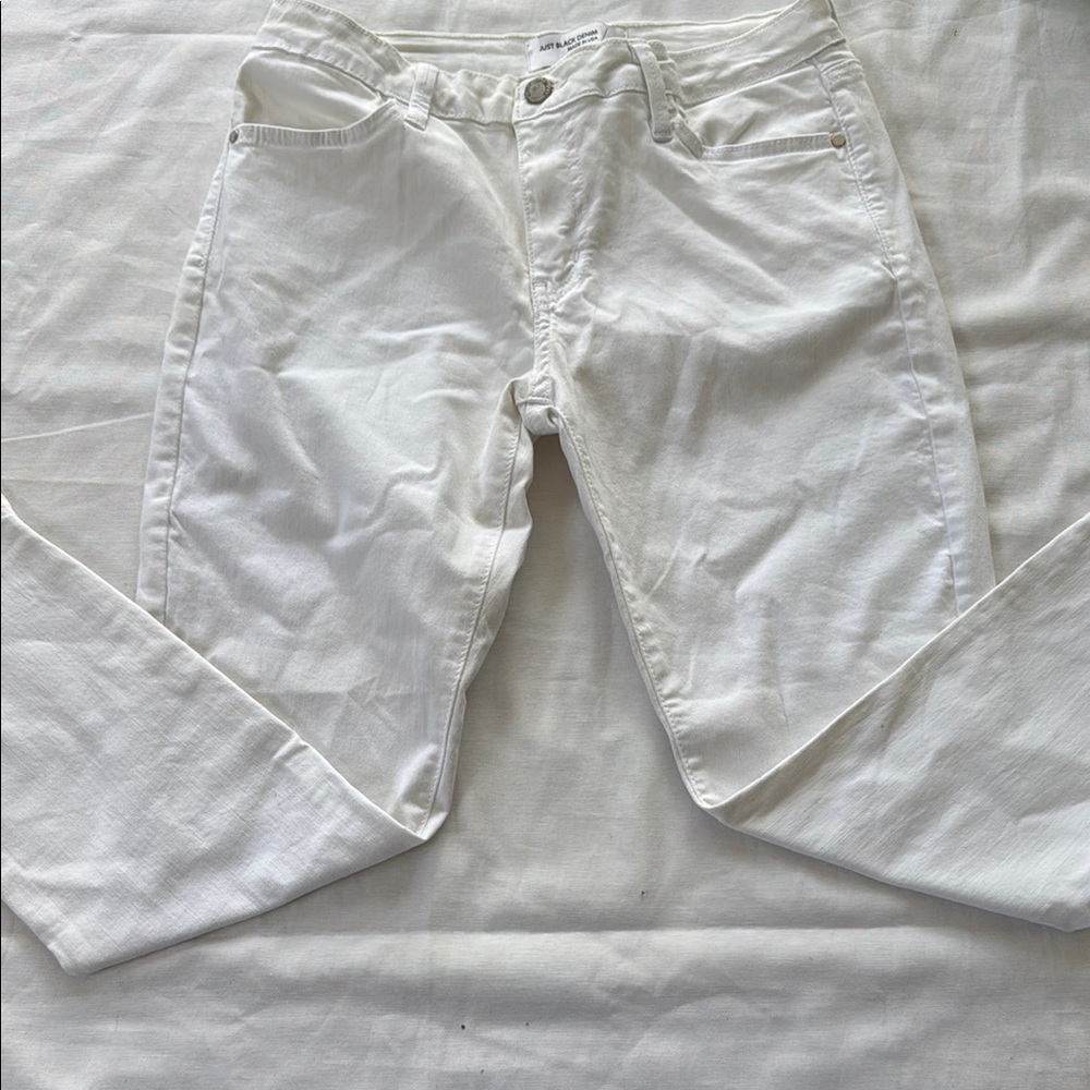 Just Black Denim White Straight Jeans Classic Style